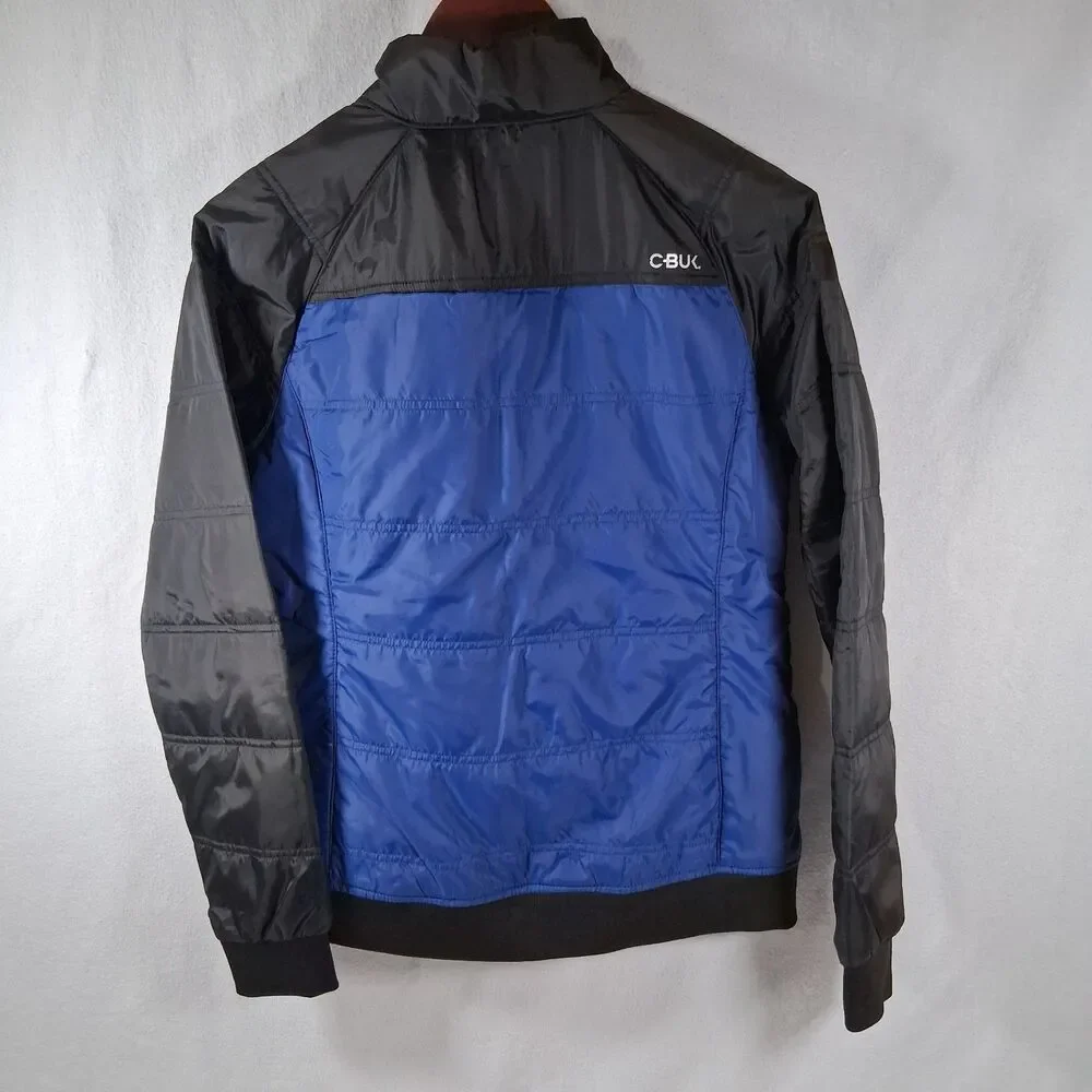 CBUK by Cutter & Buck Men's Colorblock Hybrid Quarter-Zip Puffer Pullover Jacket